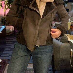 Laundry Faux suede leather bomber jacket